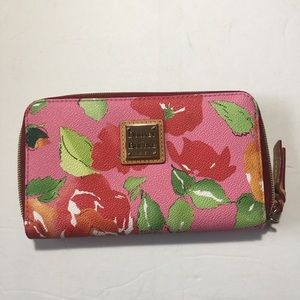 Dooney and Bourke Pink Cabbage Rose Floral wallet